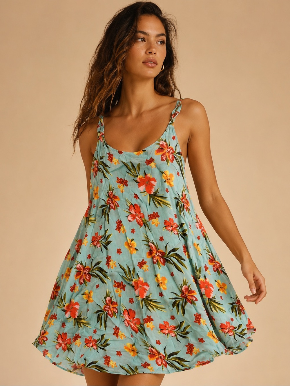 Hibiscus Collection Hawaii Tropical Floral Sundress Size Small Rayon Preppy